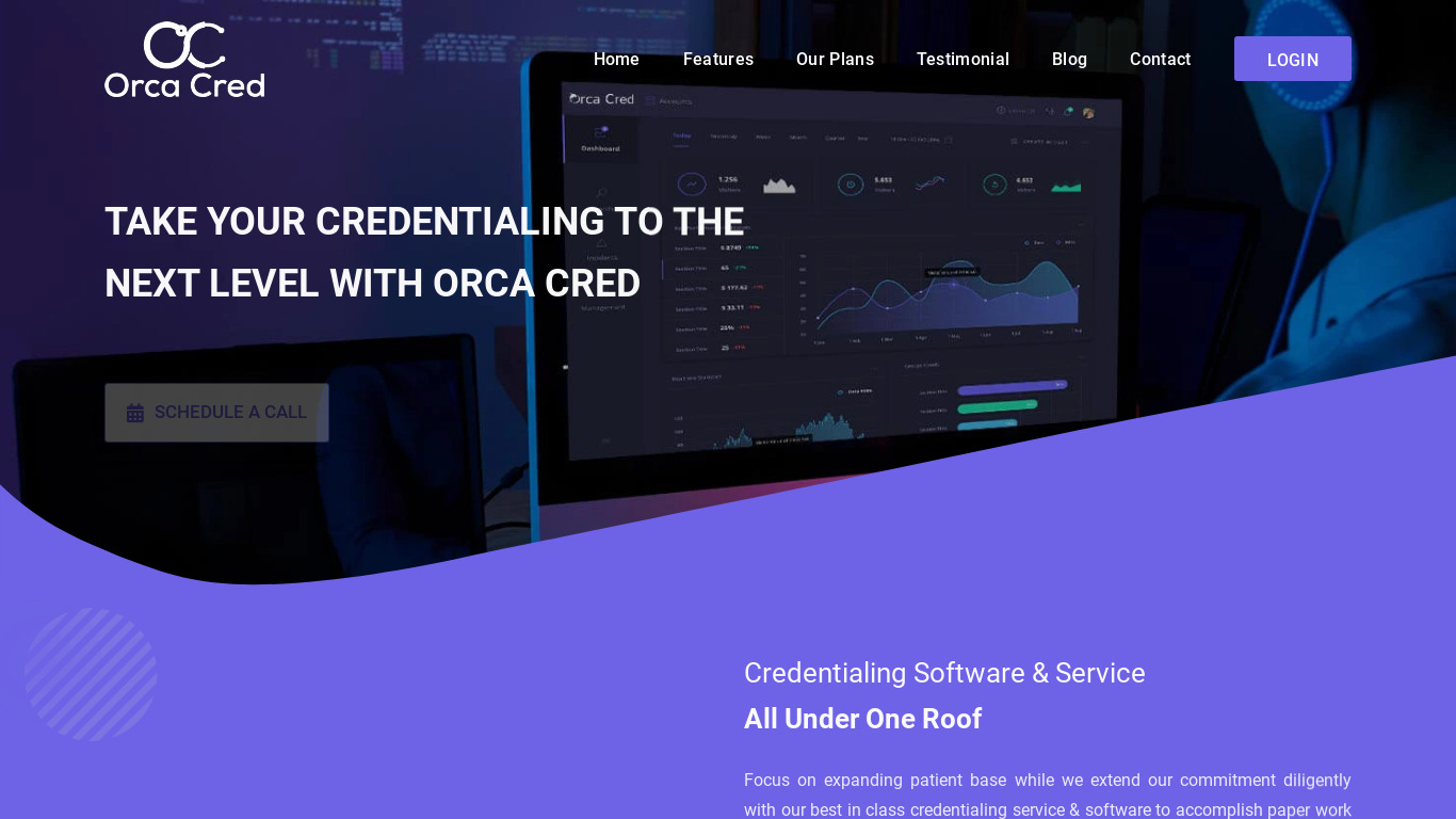 Orca Cred Landing page