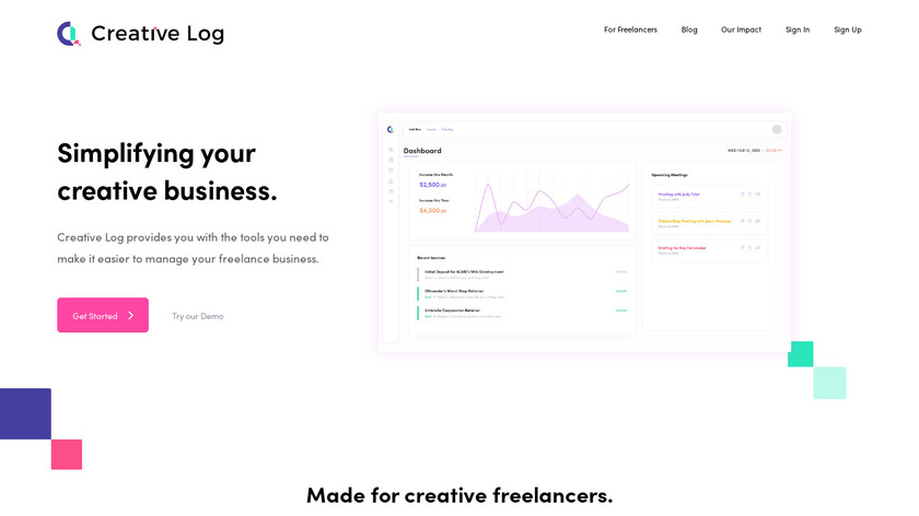Creative Log Landing Page