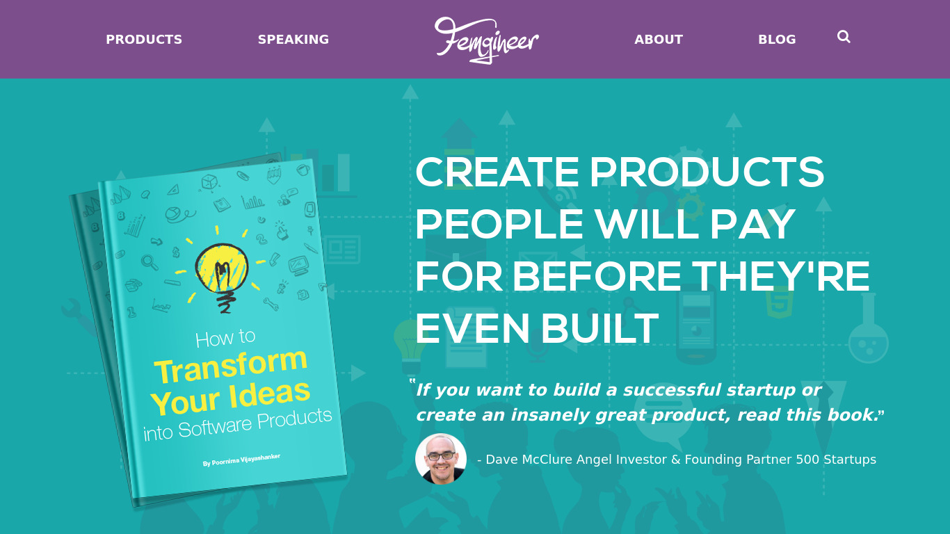 Transform Your Ideas Landing page