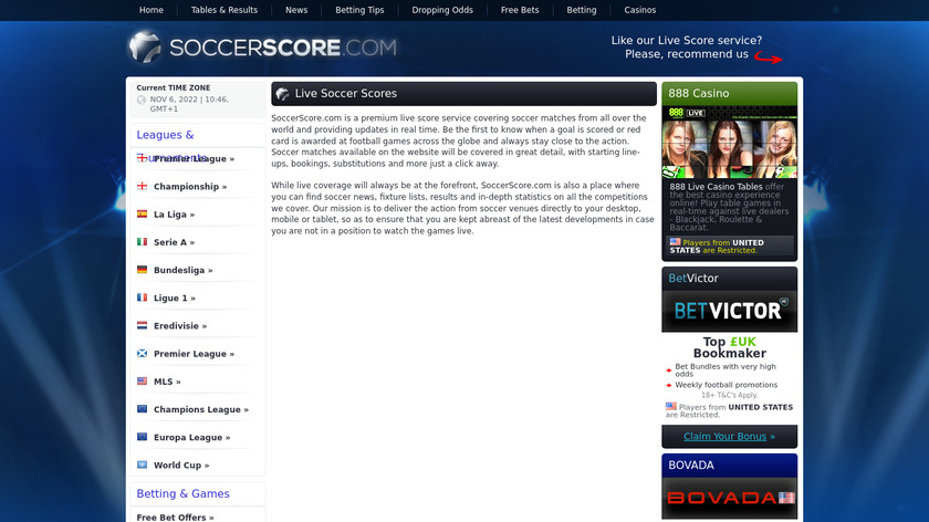 Soccer Score Landing Page