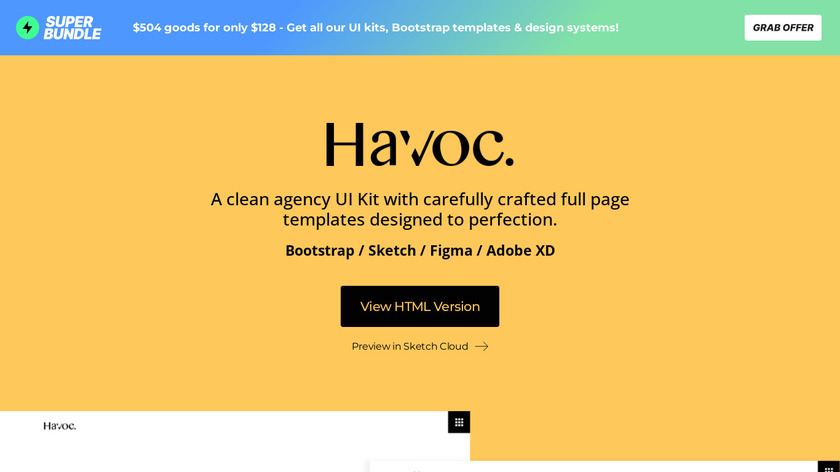 Havoc Agency UI kits Landing Page