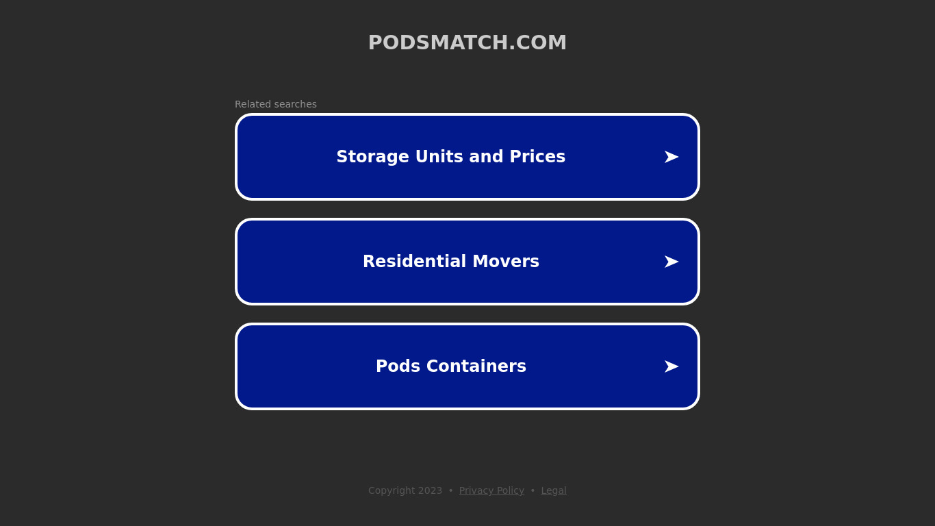 Pods Match Landing page
