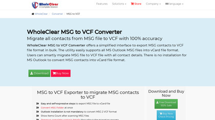 WholeClear MSG to VCF Converter image