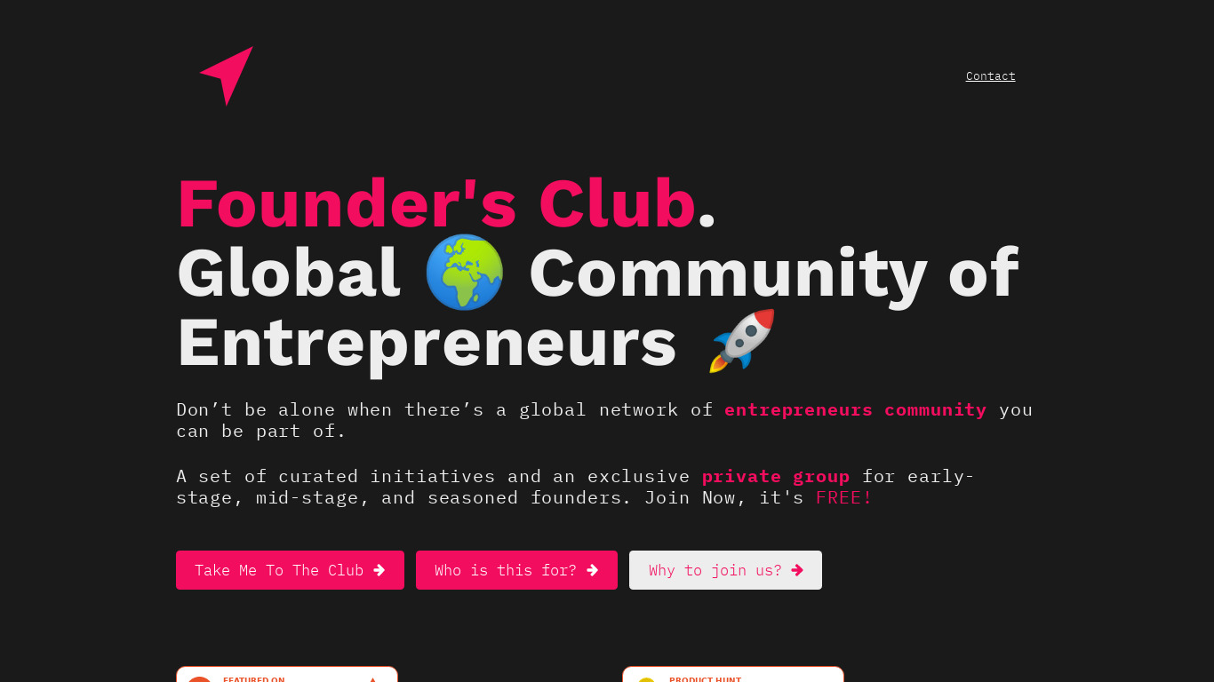 Foundrmeet.com | Founder's Club Landing page