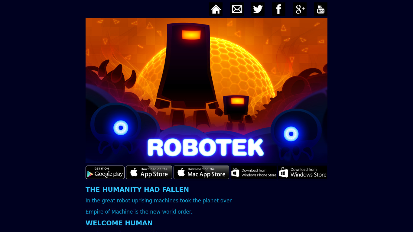 Robotek Landing page