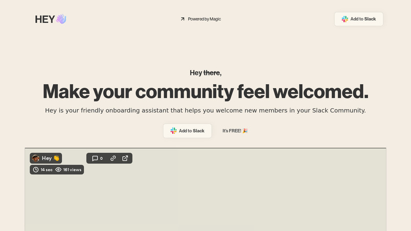 Hey for Slack Landing Page