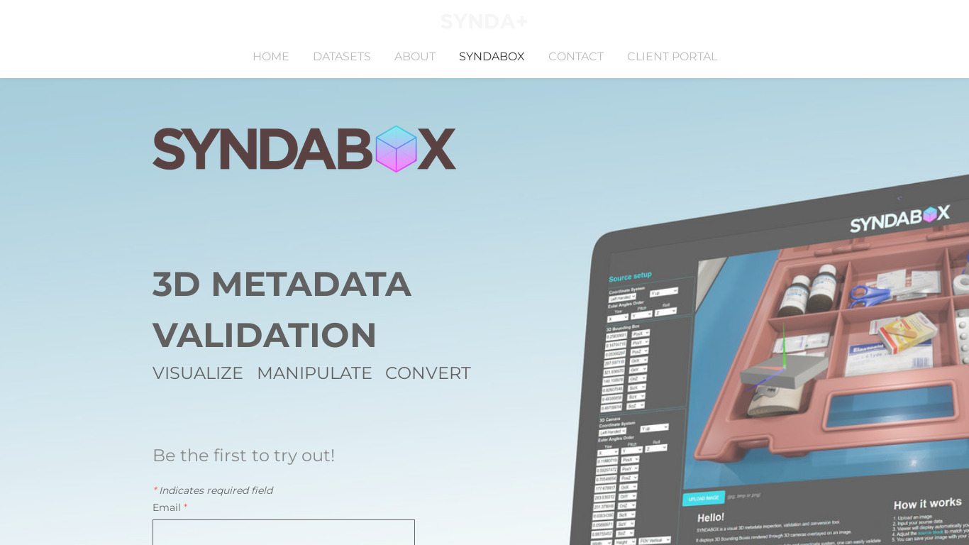 SyndaBox Landing page