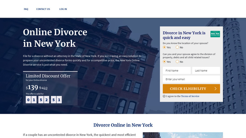 Online Divorce New York Landing Page