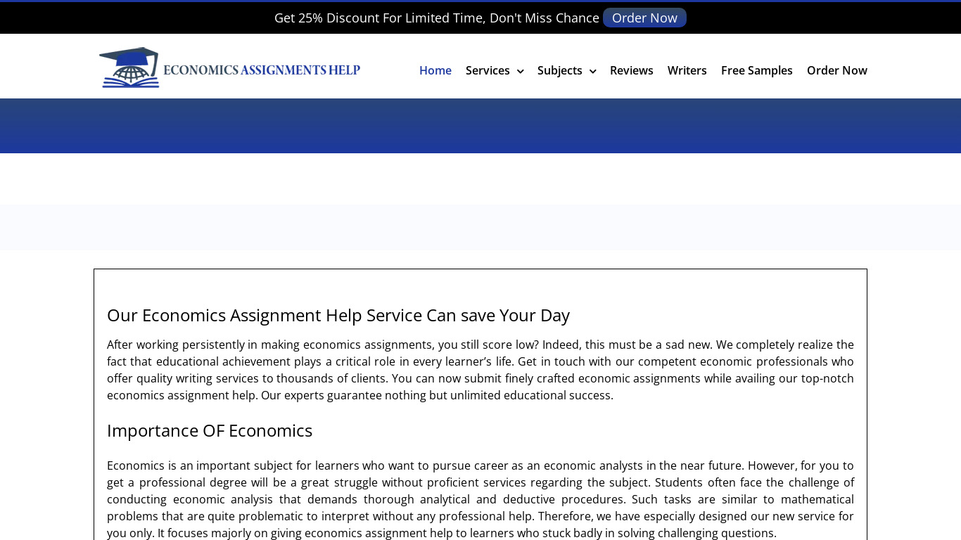 Economics Assignment Help Landing page