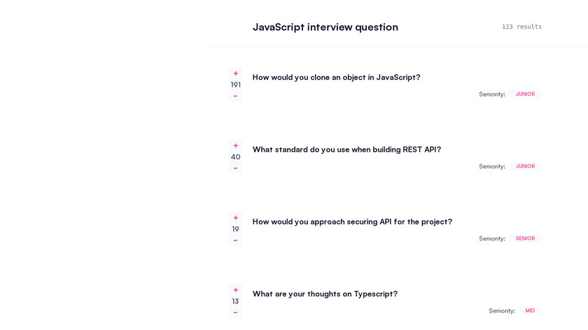 JSQuestions Landing Page