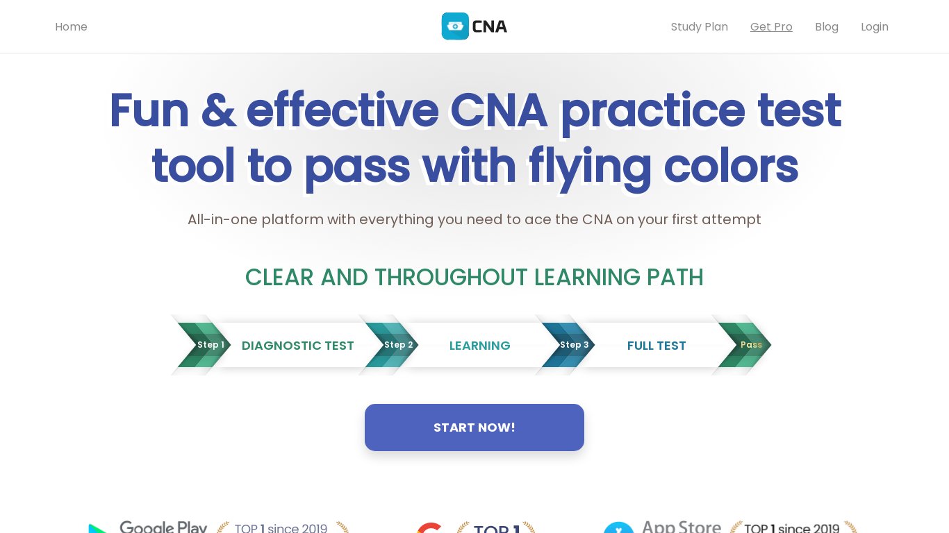 CNA-Prep.com Landing page