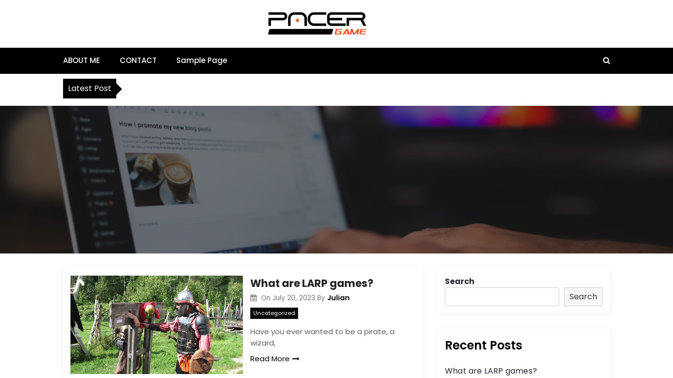 Pacer Landing page