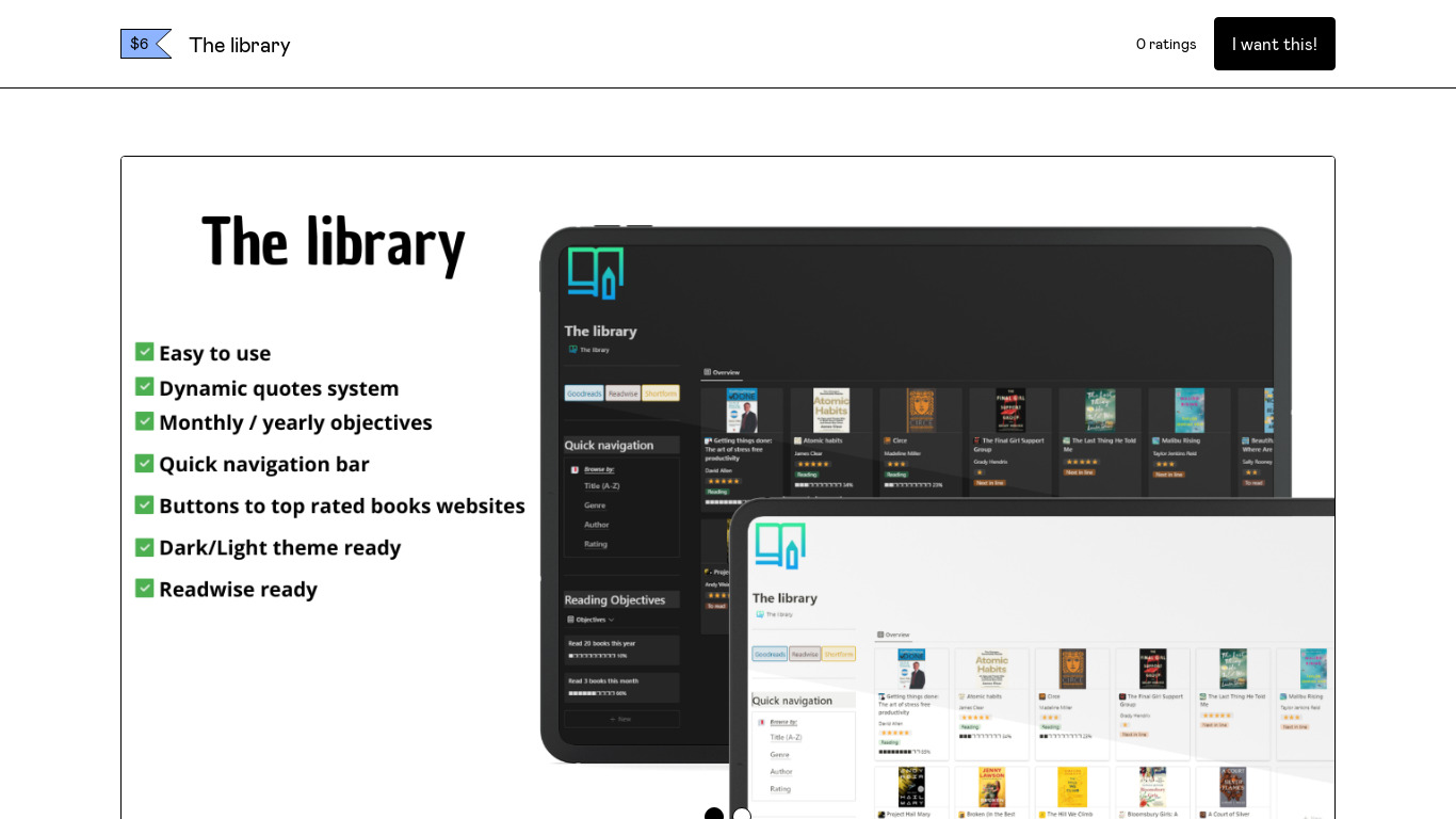 The library Landing page