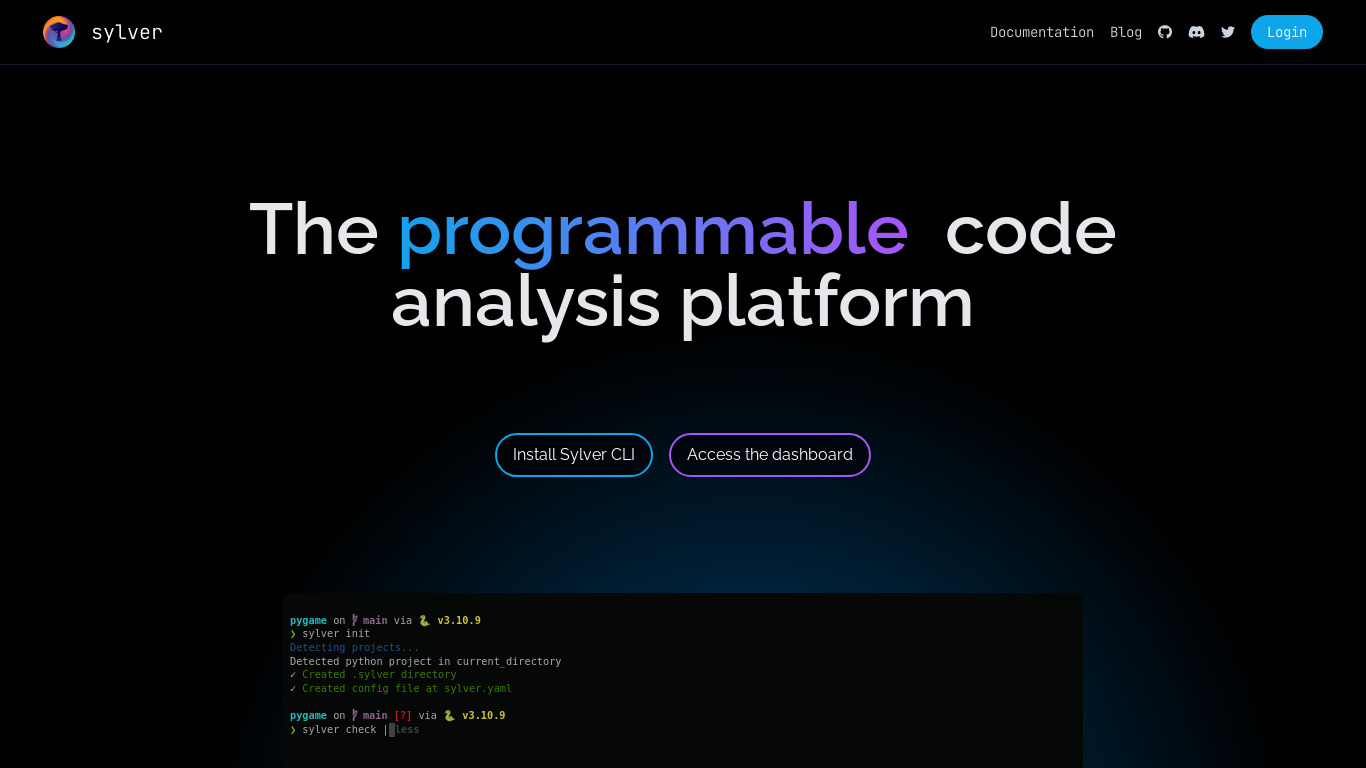 Sylver Landing page