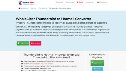 WholeClear Thunderbird to Hotmail Converter image