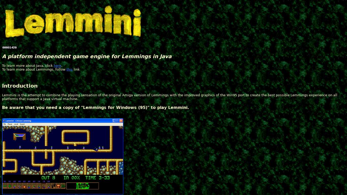 Lemmini Landing page
