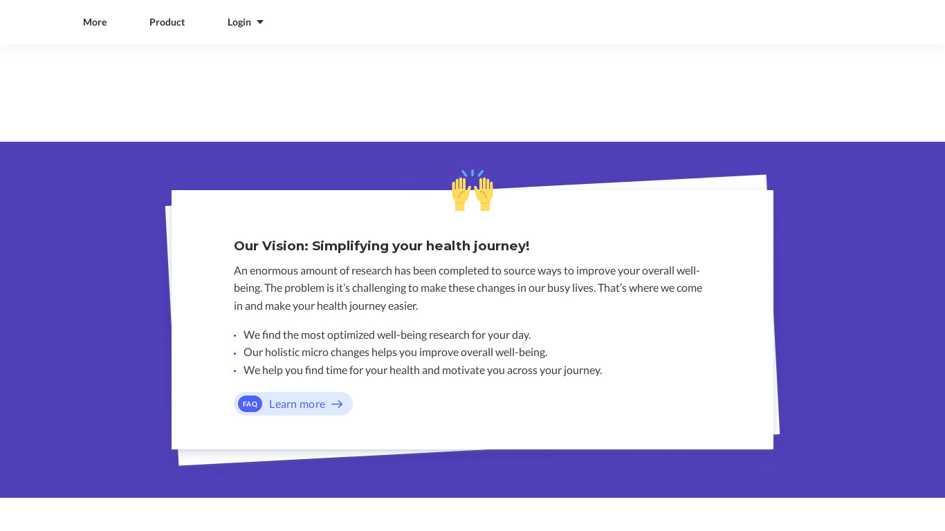 The Modern Health Landing page