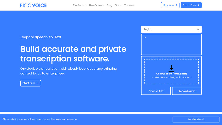 Picovoice Leopard Speech-to-Text Landing Page