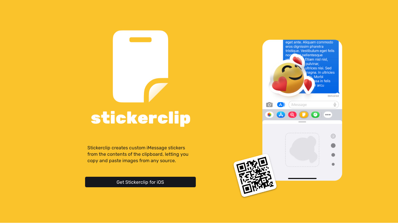Stickerclip Landing page