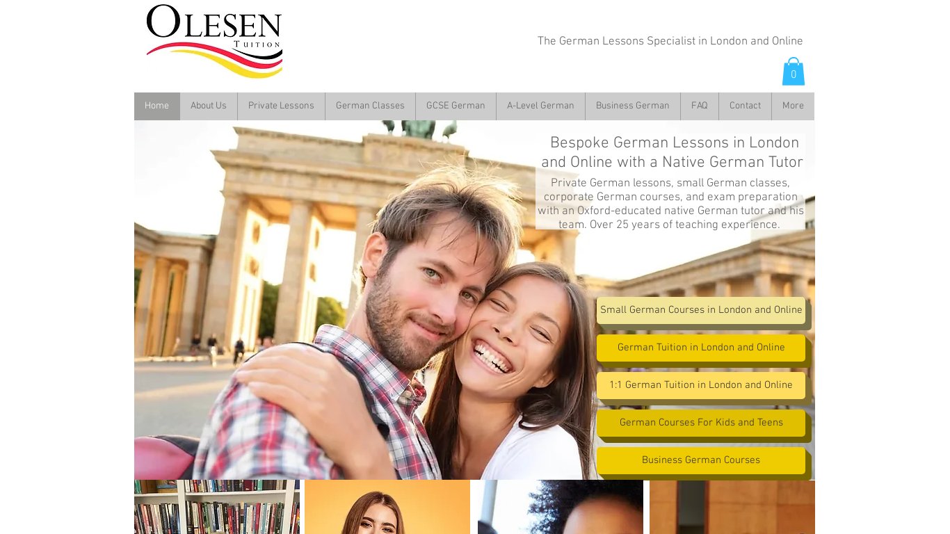 Olesen Tuition Landing page