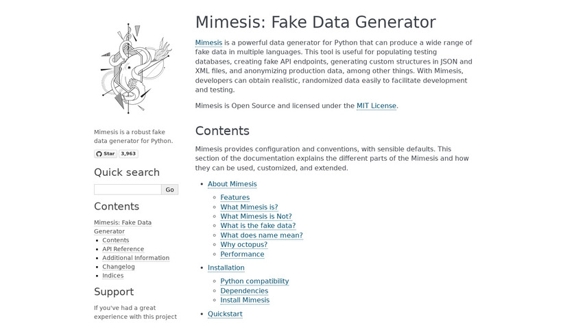 Mimesis Landing Page