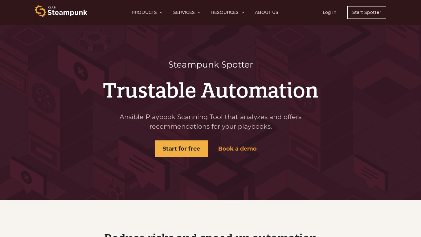 Steampunk Spotter Landing page