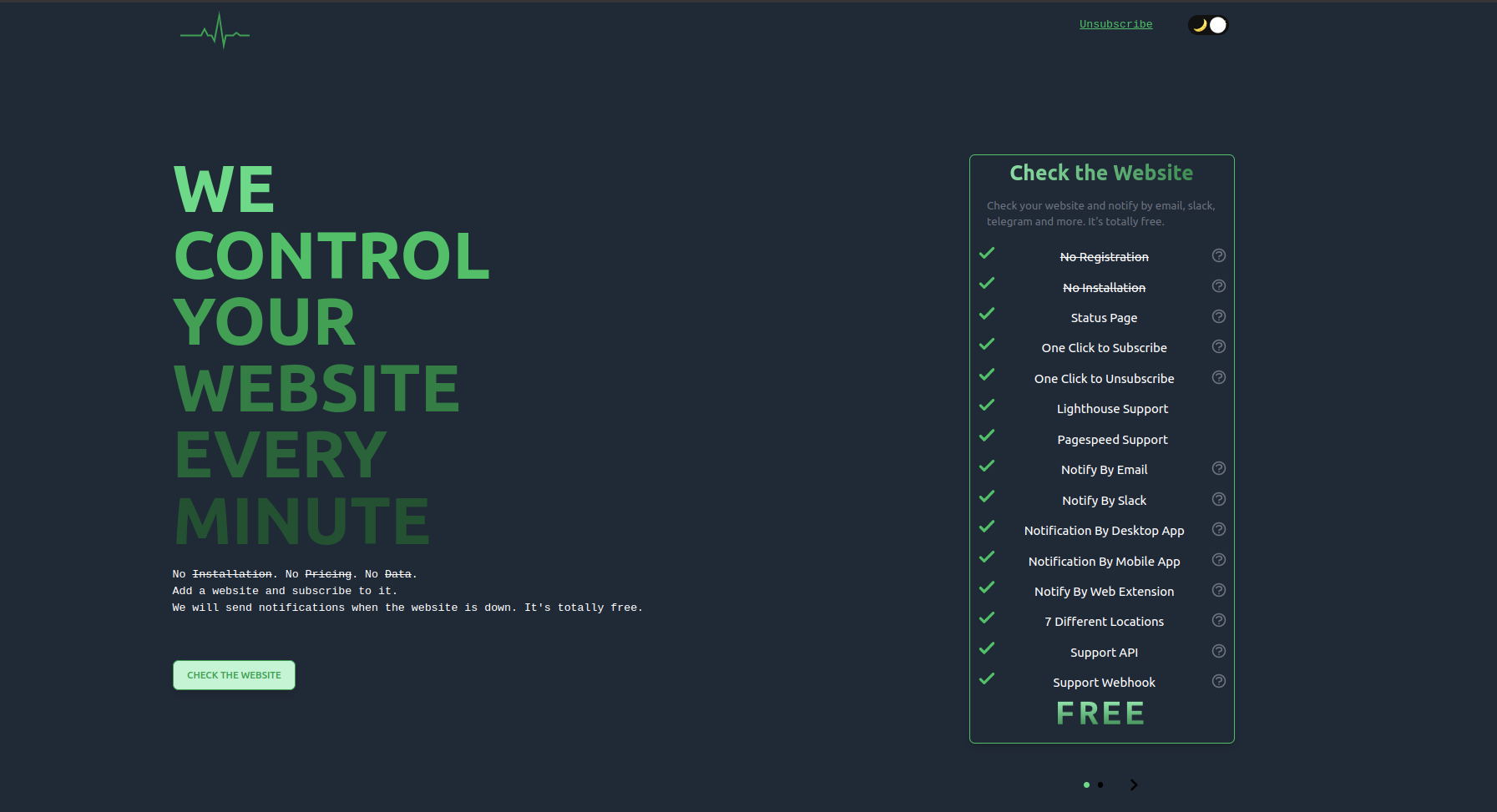 checkthe.website Landing page