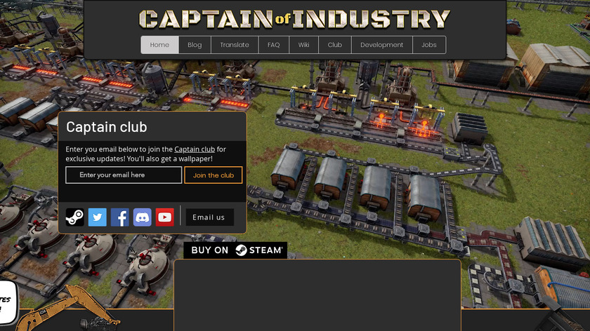 Captain of Industry Landing Page