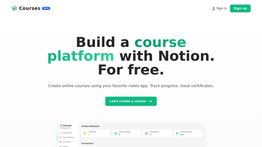 Courses.so Landing Page