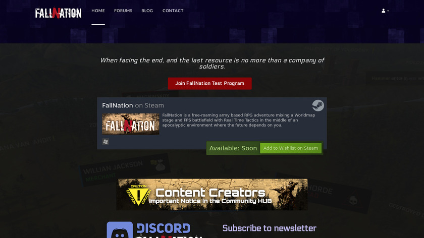 FallNation Landing Page