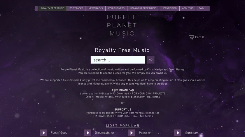 Purple Planet Landing Page