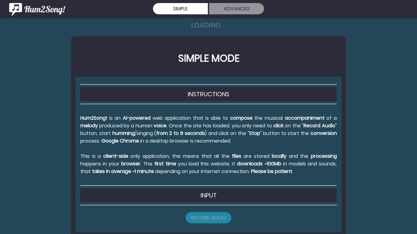 Hum2Song Landing Page