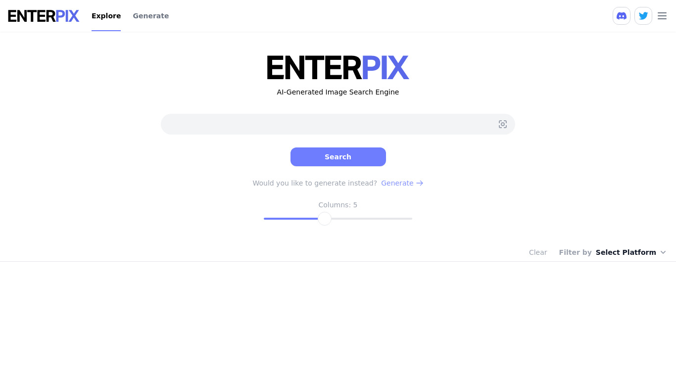 Enterpix App Landing page