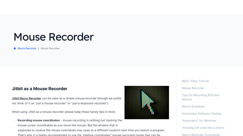 JitBit Mouse Recorder Landing Page
