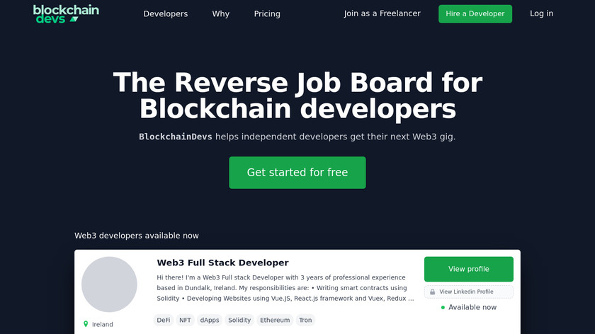 BlockchainDevs.net Landing Page