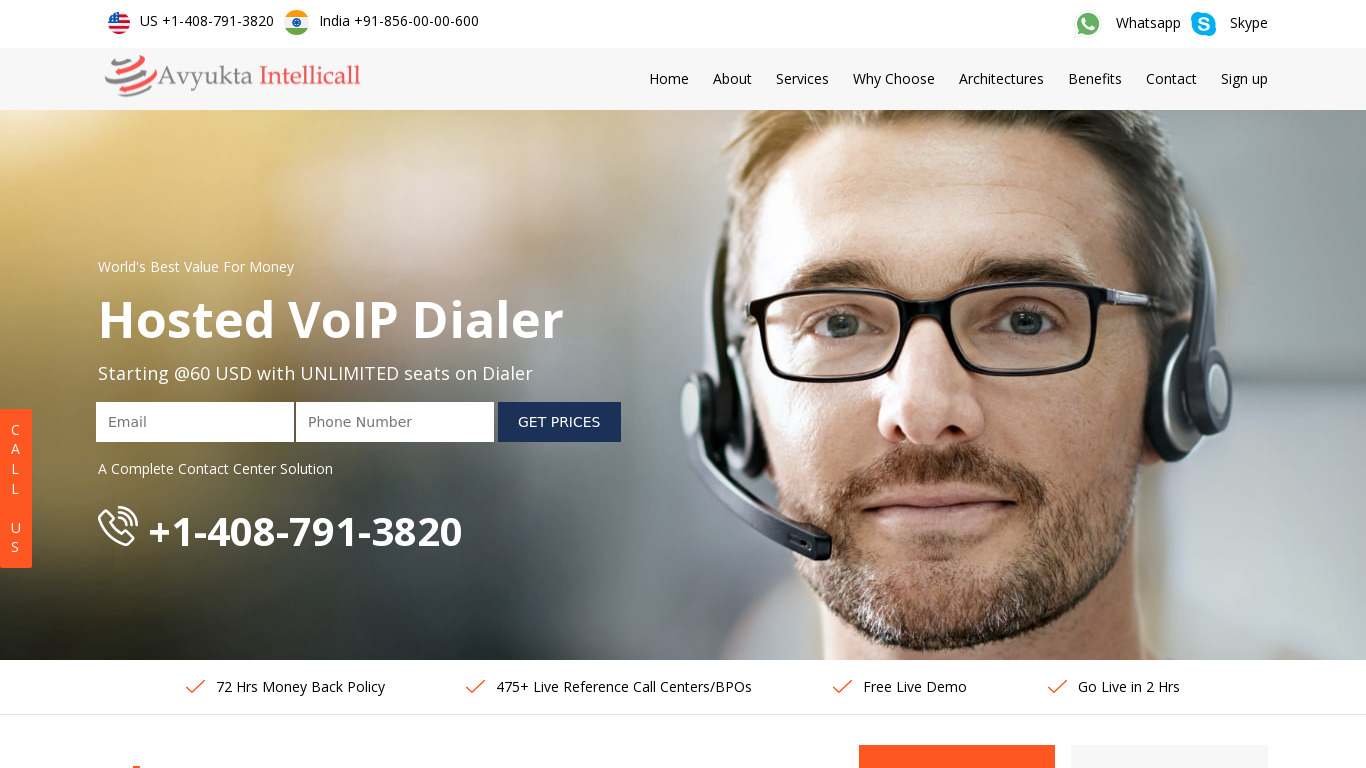 Voipdialer.in Landing page