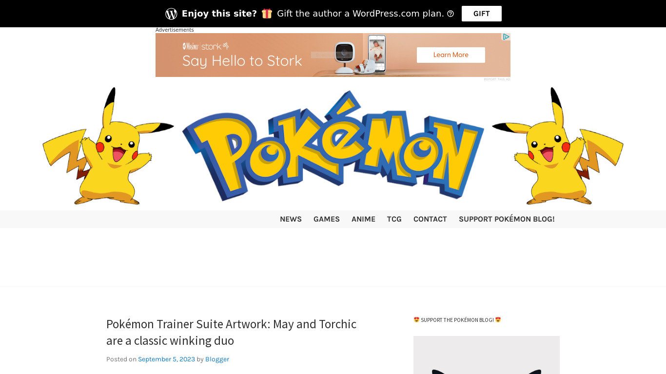 Pokemon Blog Landing page