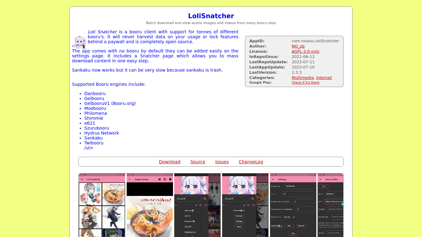 LoliSnatcher Landing page