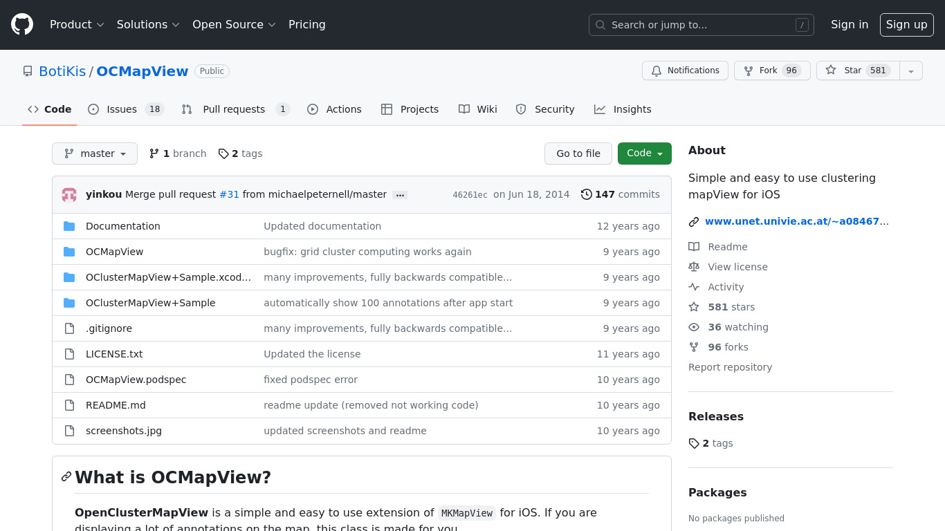 OCMapView Alternatives Landing page