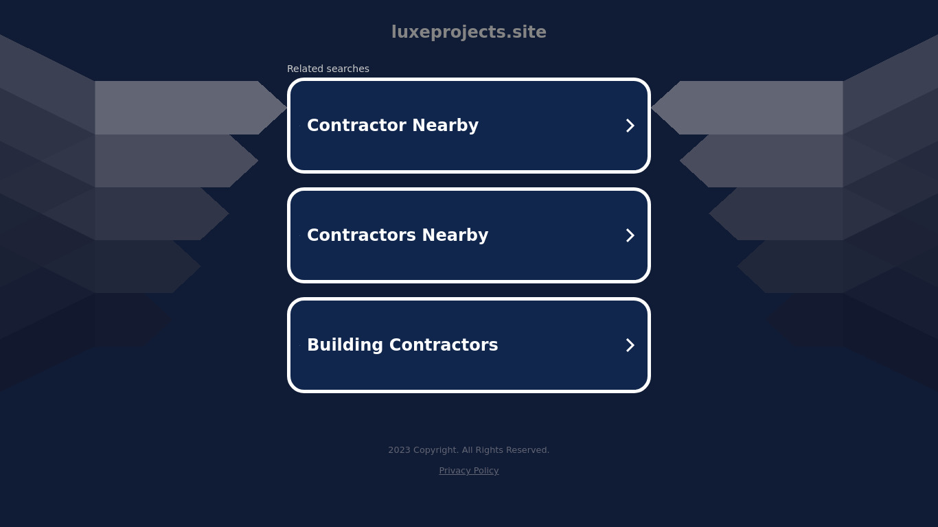 Luxe Projects Landing page