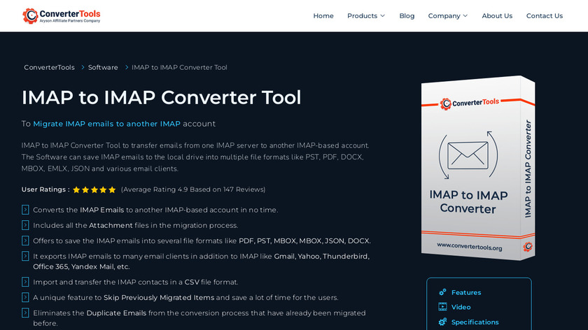IMAP to IMAP Converter Tool Landing Page