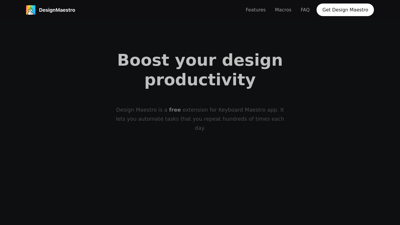 DesignMaestro.io Landing page