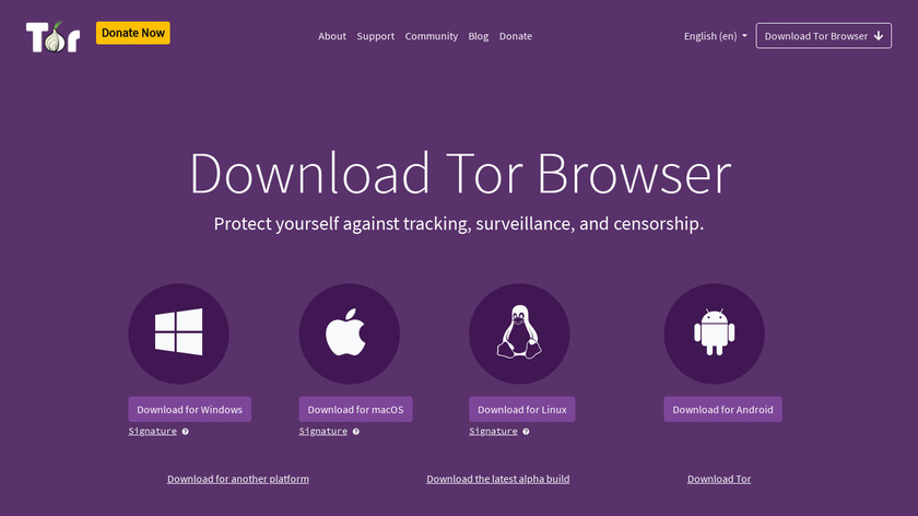The Tor Browser Landing Page