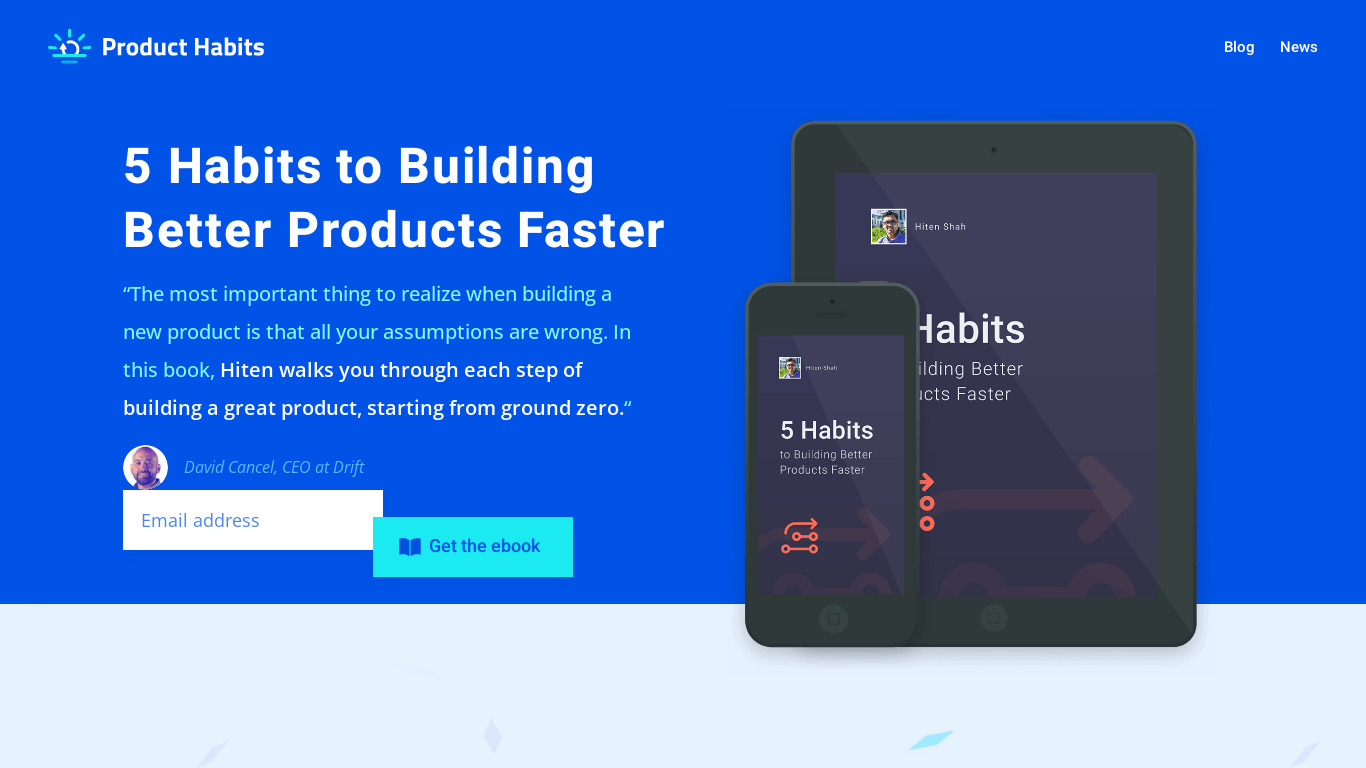 Product Habits Landing page