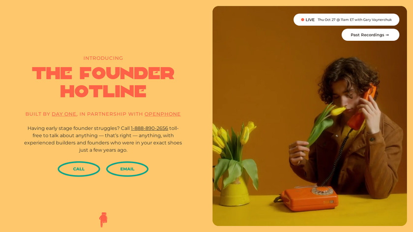 The Founder Hotline Landing Page