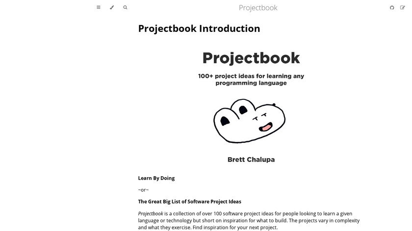 Projectbook Landing Page