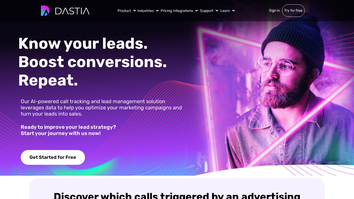 Dastia Landing page