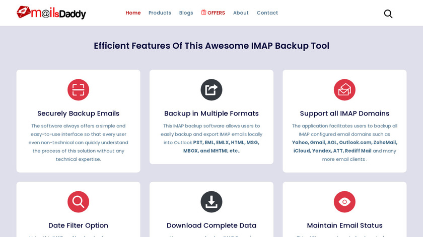 MailsDaddy IMAP Backup Tool Landing Page