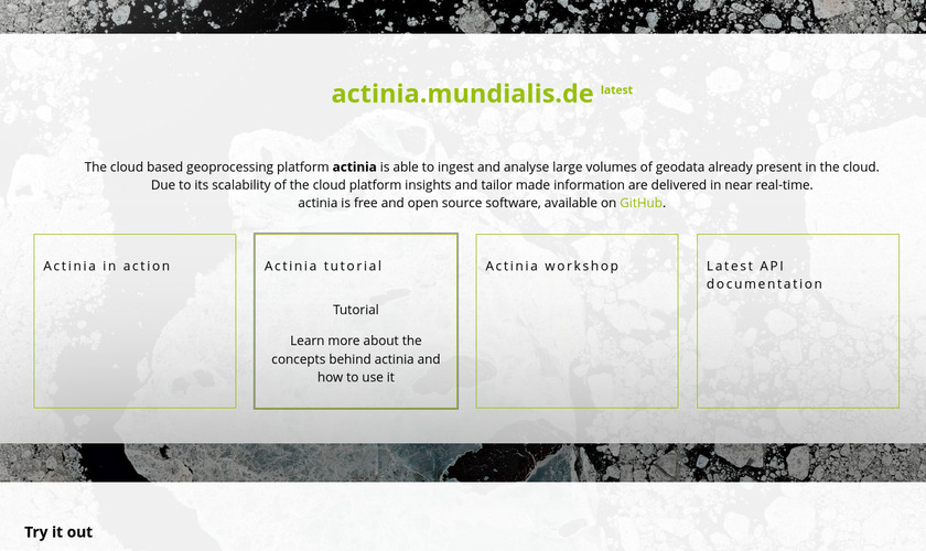 actinia Landing Page