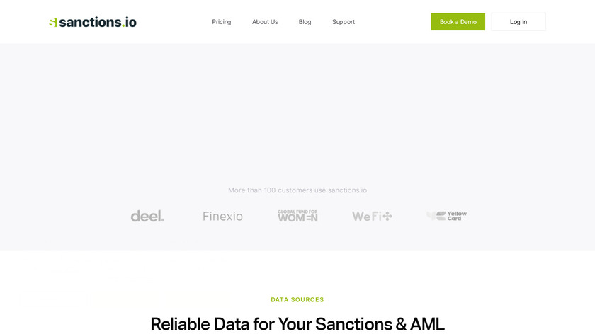 sanctions.io Landing Page